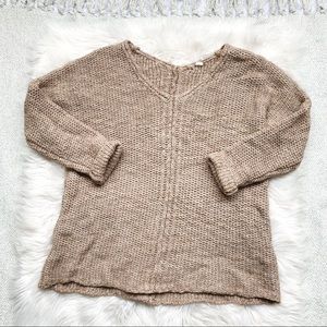 Anthropologie Moth Beige Oversized Sweater